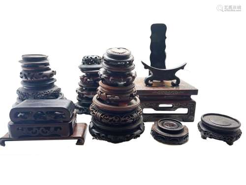 Assortment Of Chinese Of Wooden Stands Qing Period