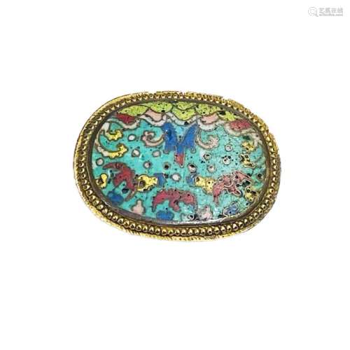 Very Unusual Chinese Cloisonné Belt Buckle Late Ming Period