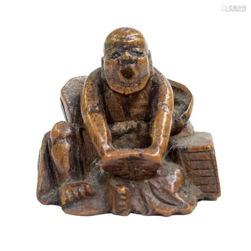 17th Century Chinese Bamboo Carving Probably Depicting Luoha...