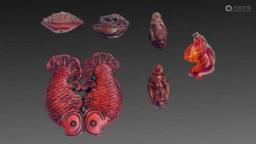 Assortment Of 19th Century Chinese Nut Carvings