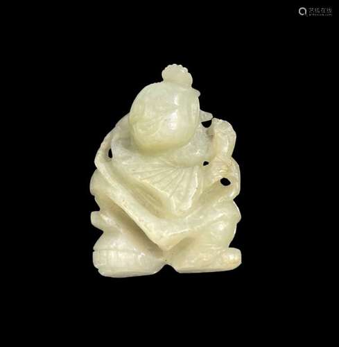 Chinese White Jade Buddha Pendant Qing Period