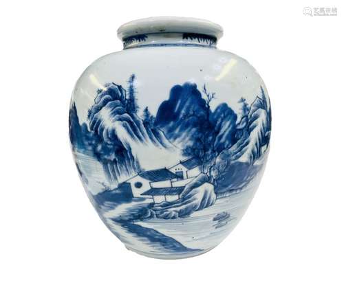 Chinese Blue & Whtie Kangxi Pot 18th Century