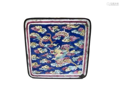 Chinese Canton Enamel Dragon Box