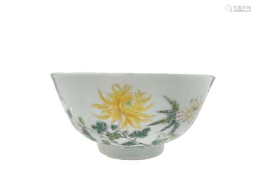 Chinese Republic Famille Rose Bowl With Rare Unusual Mark