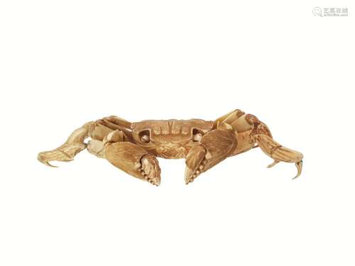 Japanese Articulated Ivory Crab Meiji Period