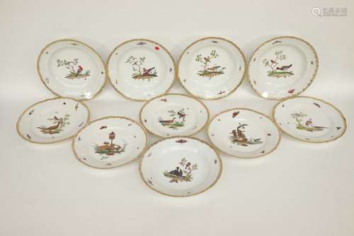 Manufacture de Samson : Dix assiettes en porcelaine polychro...