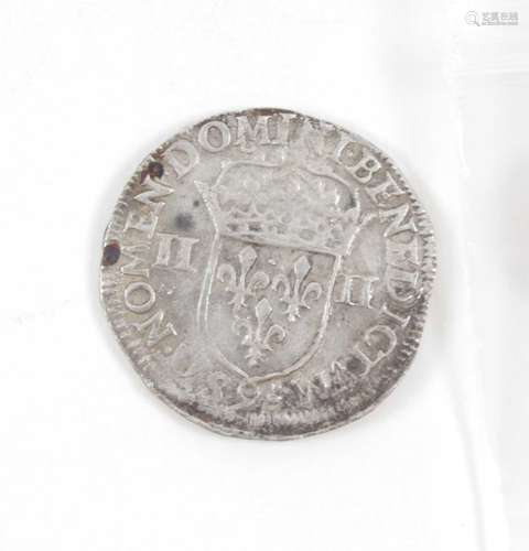 Henri IV (1589 - 1610) Quart d'écu 2e type, 1603 Rennes TTB,...