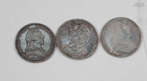 2 jetons des Etats de Bretagne Louis XV 1768 et Louis XVI 17...