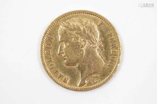 40 francs or Napoléon Empereur tête laurée Empire 1811 A - T...