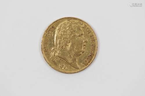 20 francs or Louis XVIII buste nu 1817 A - TB+