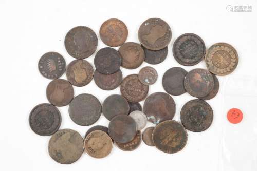 Lot de monnaies bronze Directoire et début XIXe (usées à B/T...