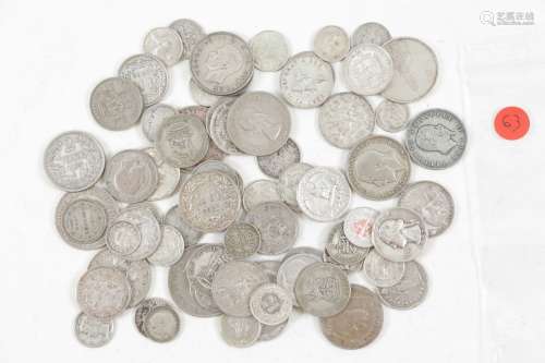 Lot de monnaies argent et cupro-nickel étranger - XXe s. Poi...