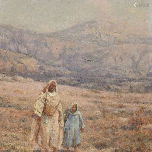 GIRARDOT Louis-Auguste (1856-1933) Touaregs dans le désert H...
