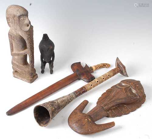 * A collection of five South East Asian tribal items to incl...