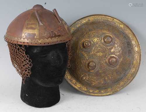 * A 19th century Indo-Persian Kulah Khud helmet, of typical ...