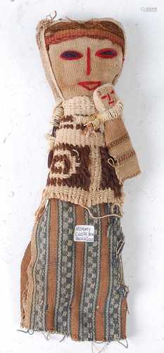 * A woven textile burial/funeral doll, in the form of a moth...