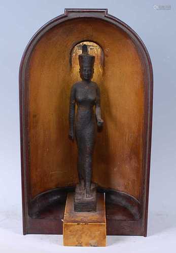 A cast bronze figure of the Egyptian Goddess Neith modelled ...