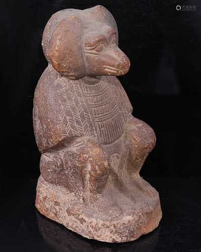 A moulded and tooled terracotta figure of the Egyptian Baboo...