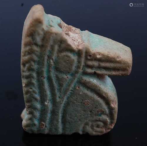 A large Egyptian blue/green faience Eye of Horus double side...