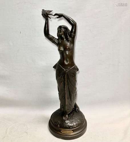 Edouard DROUOT (1859-1945) Un message d'amour Bronze signé, ...