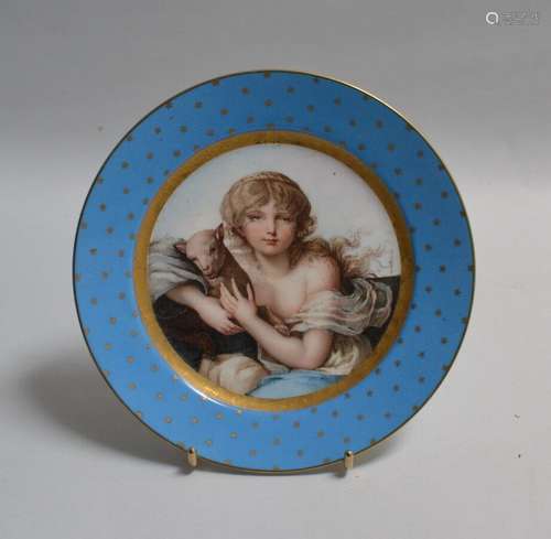 PARIS Assiette ronde en porcelaine à décor polychrome et or ...