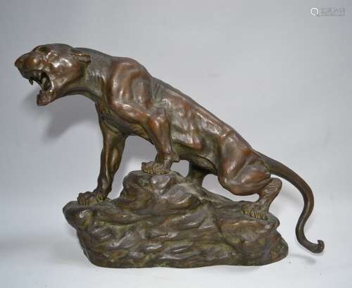 Thomas François CARTIER (1879-1943) Tigre rugissant Bronze s...