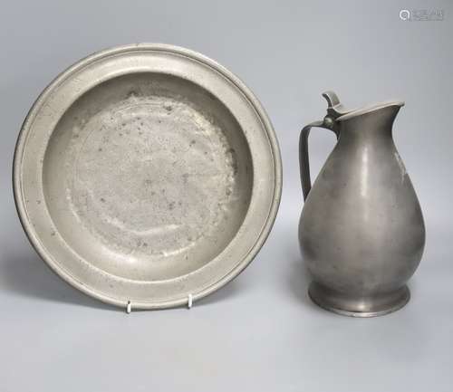 A pewter bowl with touchmark for Robert Baldwin, Wigan (circ...