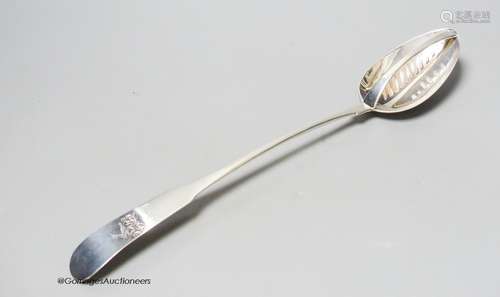 An early George III Irish silver fiddle pattern basting spoo...