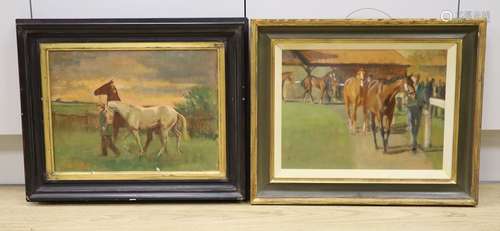 Charles Church (1970-), 'Race horses in a parade ring' and '...