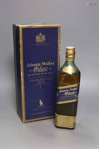 A bottle of Johnnie Walker Blue Label Whisky, boxed