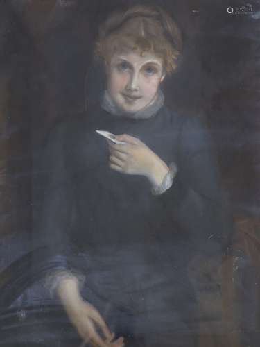 English School c.1900, pastel, Half length portrait of a lad...