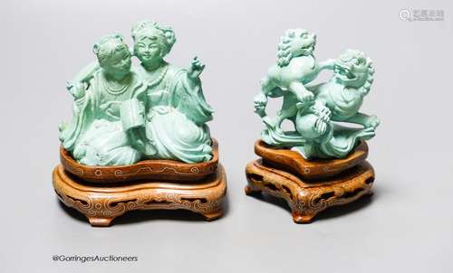 Two Chinese turquoise matrix groups of lion-dogs and of two ...