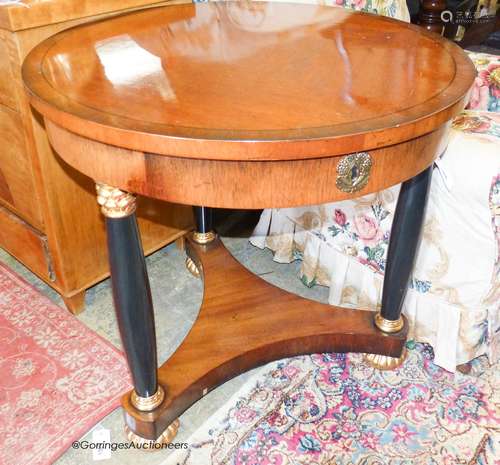 A reproduction French Empire style circular mahogany centre ...