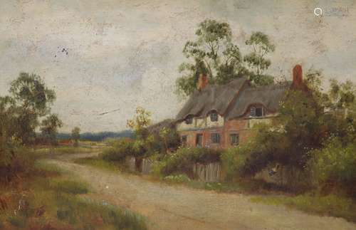 Walter Wallor Caffyn (1845-1898), oil on board, Cottage near...