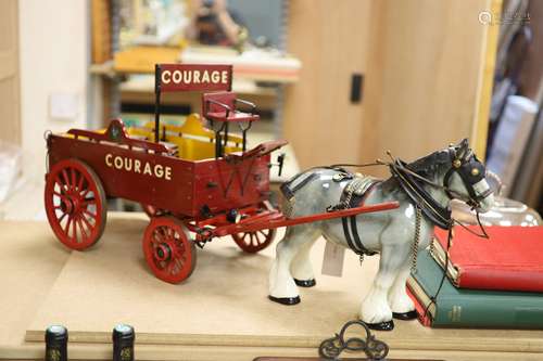 A model of a Courage advertising show dray, with ceramic shi...