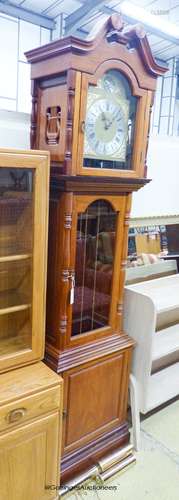 A reproduction mahogany eight day longcase clock, height 218...