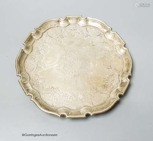 An early 18th century later engraved silver salver, marks ru...