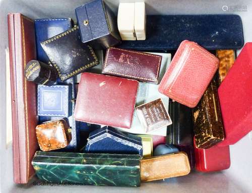 A large quantity of antique and later jewellery boxes, inclu...