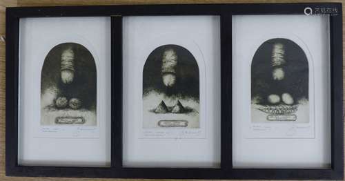 Reshikoroly. A set of three Indian erotic prints, framed as ...