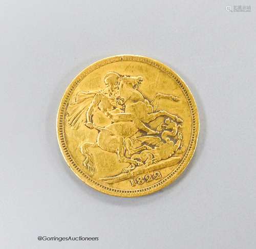 A George IV 1822 gold sovereign, F.