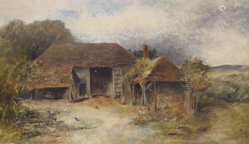 James Orrock (1829-1919), oil on canvas, Study of a barn, si...