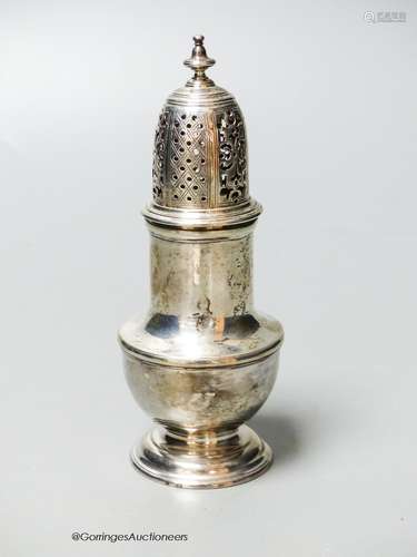 A George II silver baluster caster, Samuel Wood, London, 173...