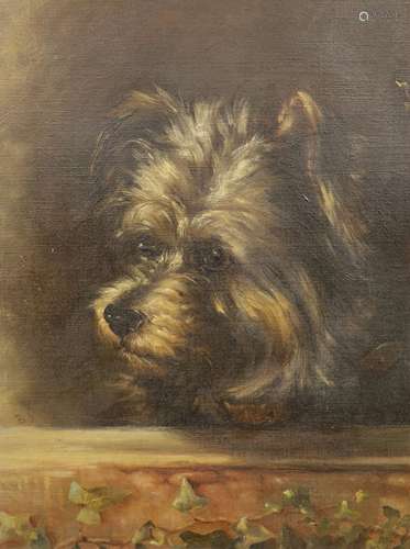 Manner of Sir Edwin Landseer, oil on canvas, ‘Impudence’, st...