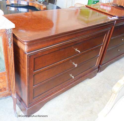 A reproduction French style mahogany four drawer chest, widt...