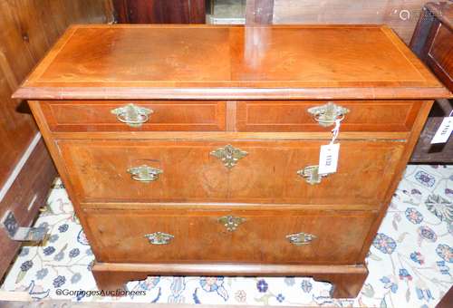 A small reproduction George I style mahogany chest, width 72...