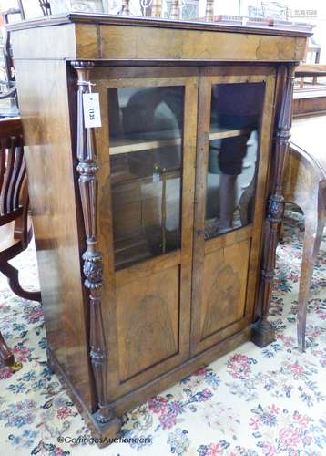 A small mid 19th century French rosewood two door cabinet (f...