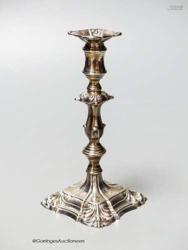 A William IV silver taperstick, with waisted knopped stem an...