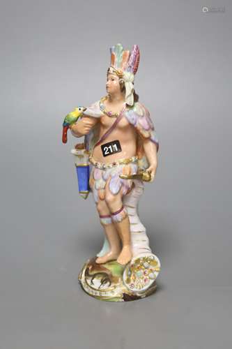 A Meissen figure of a Native American, 19th century, height ...