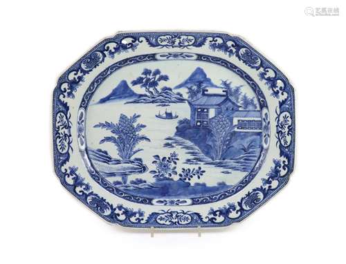 A Chinese blue and white meat dish, Qianlong period