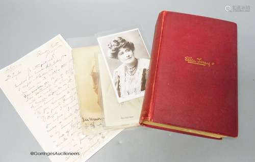 Ellen Terry, actress; signed photograph 'In remembrance of T...